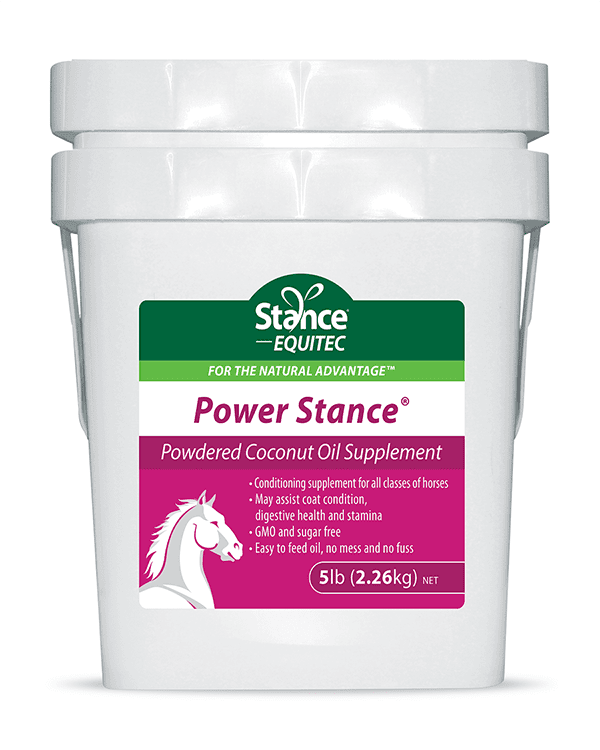 A container of power stance coconut oil supplement.