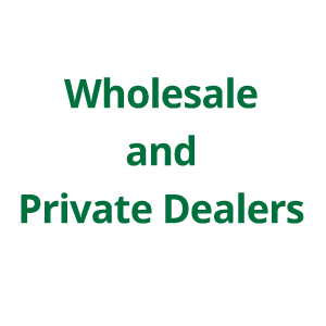 A green background with the words " wholesale and private dealers ".
