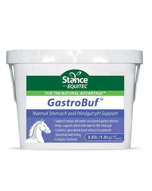A tub of stance gastrobuf for horses